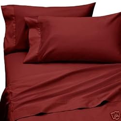 EGYPTIAN LINENS 1200 TC FULL BURGUNDY EGYPTIAN COTTON SOLID SHEET SET 1200TC