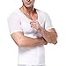 Tulucky Men's Short Sleeve Slimming Body Shirts Front Zipper Shaper Tank Tops
