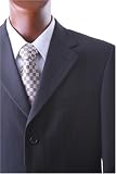Men's Single Breasted Black Super 150's Wool Feel Dress Suit