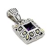 2 Tone Square Amethyst Pendant