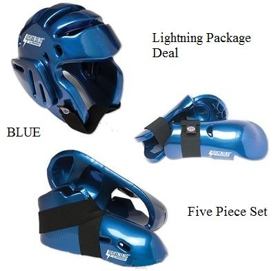 Lightning BLUE Karate Sparring Gear Package Deal 