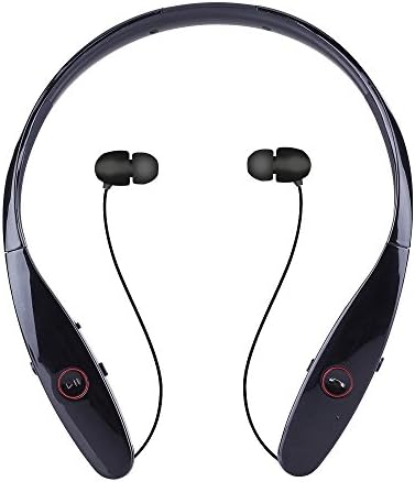 ToFuture Premium Wireless Bluetooth Stereo Headset with Retractable Wire Management Music Headphone Sport Earphone Hands Free In Ear Earbuds with Microphone For Apple Iphone Samsung HTC (Black)