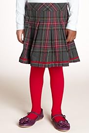 2 Piece Cotton Rich Checked Tartan Skirt Tights Outfit