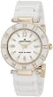 AK Anne Klein Women's 109416WTWT Swarovski Crystals Gold-Tone White Ceramic Swarovski Crystal Accented Watch