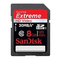 SanDisk 8GB Extreme SDHC Class 10 High Performance Memory Card (SDSDX3-008G-P31)