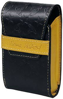 (ヴィヴィアンウエストウッド)Vivienne Westwood オーブ&スターモノグラム柄レザーシガレットケース ブラック