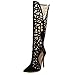 Bumud Womens Pointy Toe Back Zipper Knee High Gladiator Sandals
