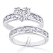 2 Ct Heart Shaped Diamond Wedding Rings Set SI2-F EGL