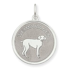 Sterling Silver Weimaraner Disc Charm