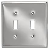 Liberty Hardware Chrome Basic Double-Switch Wall Plates 2 pk.