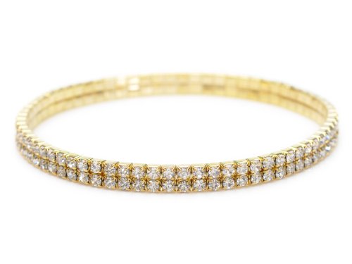 Imixlot Women's 2 Row Anklet Bracelet Rhinestones Gold Chain Anklet