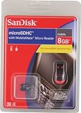 Retail Packaged Sandisk 8GB MicroSDHC Card with MobileMate Micro Reader