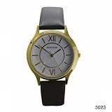 Sekonda 3023 Gents Dress Watch White Dial Gold Tone case Brown Leather Strap