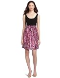Ellen Tracy Dresses Women's Printed Matte Jersey Mock-Two Piece Dress