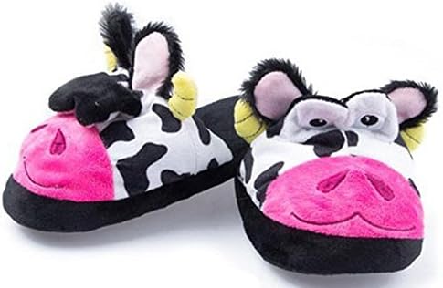 Wacky Walkers Medium Black & White Cow Animated Slippers