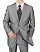 Sharkskin Suit Modern Signature Collection Italian Fit Mens Suit Two Button 2pc Jacket Plus Pants Silver Gray Faint Herringbone Shiny
