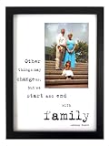 Family Black Wooden 9 x 12 Photo Frame, Has One to 5 x 7 Window For Photos