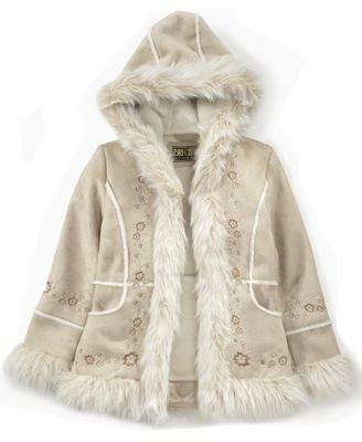 Big Chill Girls Embroidered Faux Shearling Jacket