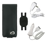 Premium Flip Leather Case with Swivel Belt Clip for Apple iPod Nano 5 bundled with 12v Rapid Premium Car Charger, Home Travel Wall AC Adapter Charger and Shoe Silicone Pouch for Nike+ iPod Sensor (iPod NOT Included)