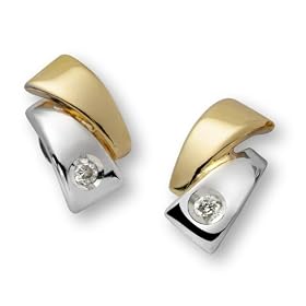 Miore - MAE11B - Boucles d'Oreilles Femme - Or deux couleurs 750/1000 (18 carats) 0.57 gr - Diamant 0.0069 cts