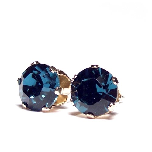 Men's 9 Carat yellow gold Montana Blue Swarovski 