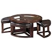 Evanna Cocktail Table With 4 Ottoman and Round End Tables