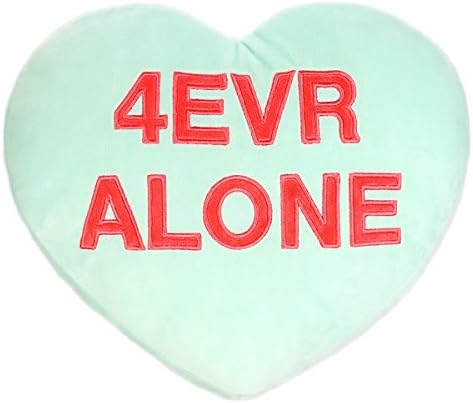 Candy Heart Pillow 4Evr Alone 13" Plush Throw Pillow By Throwboy