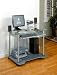 Juipter Computer Cart(Champagne/Charcoal/Clear Glass)