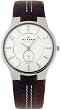 Skagen Slimline Steel Brown Strap Mens Watch 433LSL1