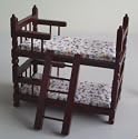 DOLLS HOUSE MAHOGANY BUNK BEDS DETACHABLE 1/12TH