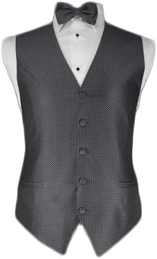 Tuxedo Vest - Venetian Collection Asphalt with Coordinating Bowtie (39-42 medium)