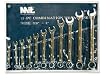 Combination Wrench Set, Polish 3/8 to 1 Inch - 11 Pieces