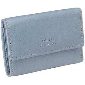 Fossil Ladies Leather Multifunction Wallet - Pop Stitch Mulitfunction (Color: Blue)