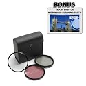 Nikon D40, D60 - 52mm High Resolution 3-piece Filter Set (UV, Fluorescent, Polarizer) - Black
