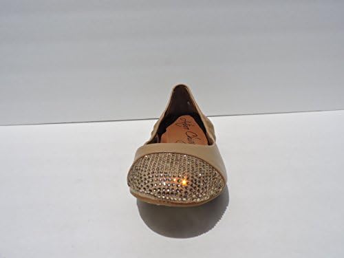 Arturo Chiang Womens Callianna Tan Leather Jeweled Toe Ballet Flats Size 5.5