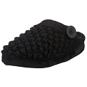 Ruby Brown Ladies handknitted slipper with button 8839A, Damen Hausschuhe