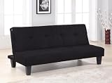 Kings Brand Tuffted Design Black Microfiber With Adjustable Back Klik Klak Sofa Futon Bed Sleeper