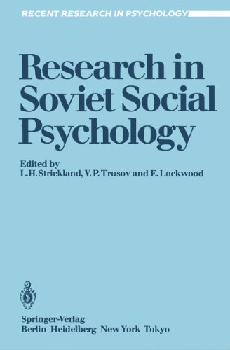 Research in Soviet Social Psychology (Recent Research in Psychology)