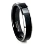 Black Tungsten 6mm Comfort-Fit Beveled Wedding Band Ring Size 5-15