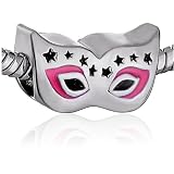 Pugster Party Mask Pink Drip Beads Fits Pandora Charm Bracelet