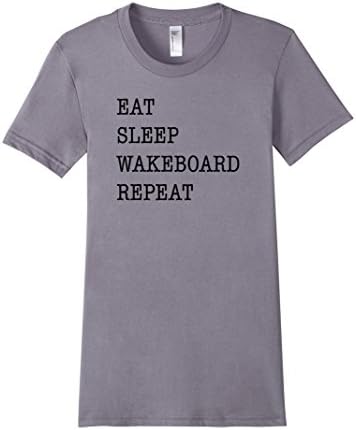 Women's Wakeboard T Shirt Eat Sleep Medium Slate