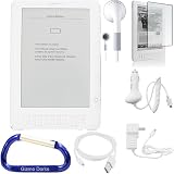 Premium Rubberized Silicone SKin Case (Clear), Screen Protector / Guard, USB 2in1 HotSync Data Charging Cable, Car Charger, Wall / Travel Charger, Earphones, and Free Carabiner Key Chain for the Amazon Kindle DX (9.7 Inch Screen)