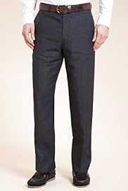 Autograph Pure Linen Flat Front Trousers
