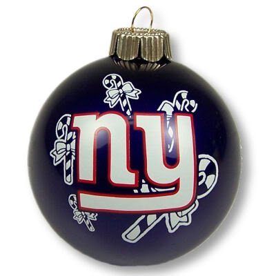 NEW YORK GIANTS GLASS BALL CHRISTMAS ORNAMENT
