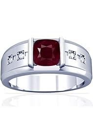 14K White Gold Cushion Cut Ruby Solitaire Ring
