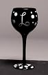 Winogram - Monogram Black Polka Dot Wine Glass - L Winogram - Monogram Black Polka Dot Wine Glass - L
