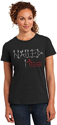 Womens Bible Verse Inspired Christian TShirt L Black