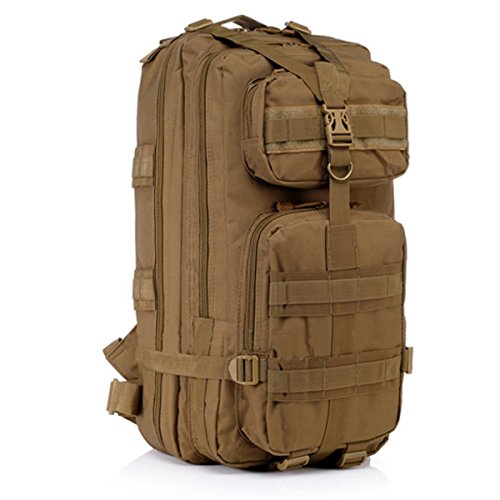 CAMTOA Heavy Duty Lightweight Expandable Sport Outdoor Military Rucksacks Tactical Molle Backpack Tan
