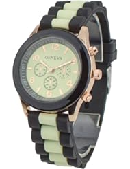 Womens Silicone Band Jelly Gel Quartz Wrist Watch Beige