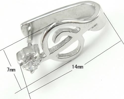 S925 Rhinestone Sterling Silver Bail Pinch In Pendant Clasp Connector Slide 7x14mm